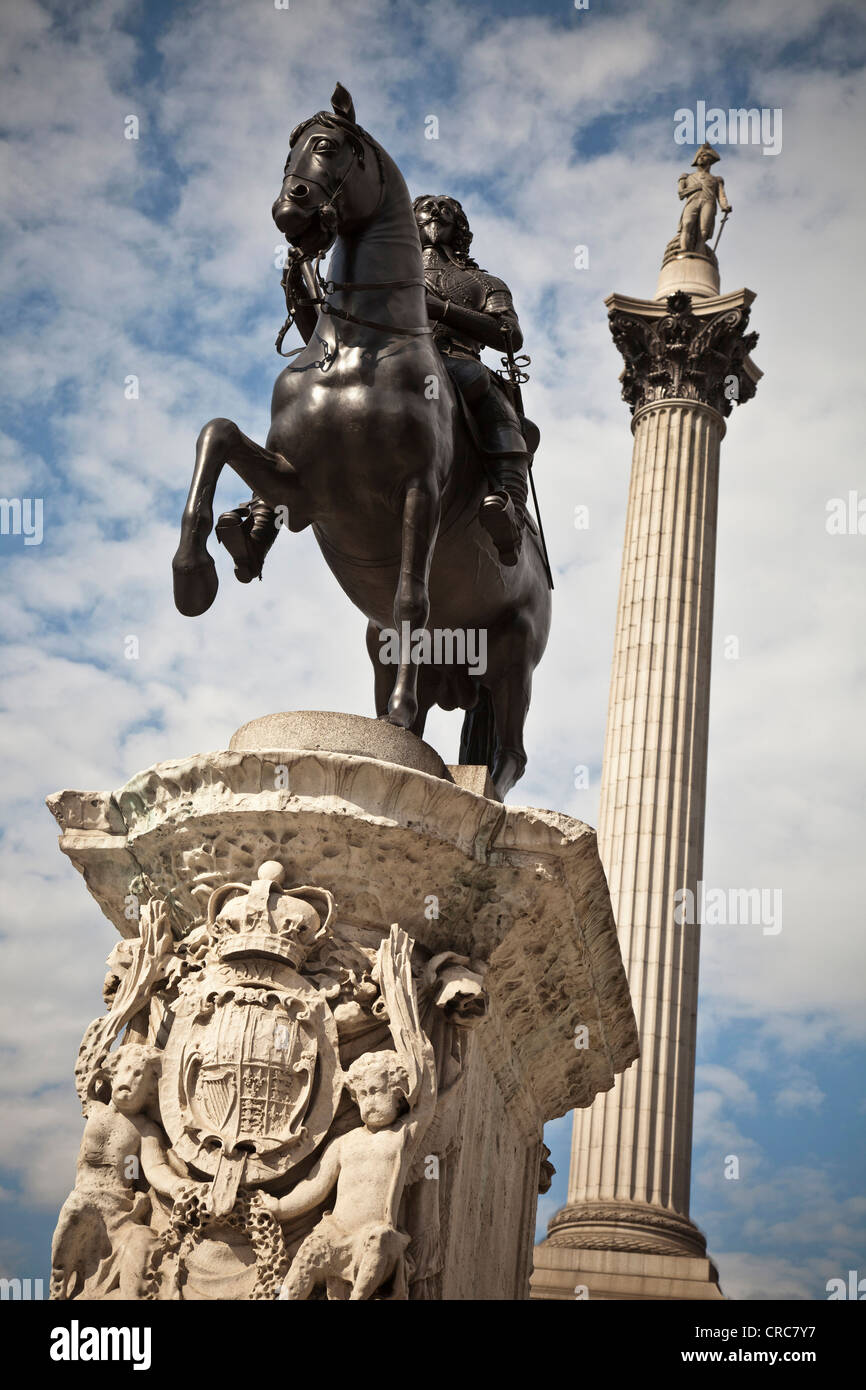 Lord Nelson statue in Trafalgar Square Stock Photo ...