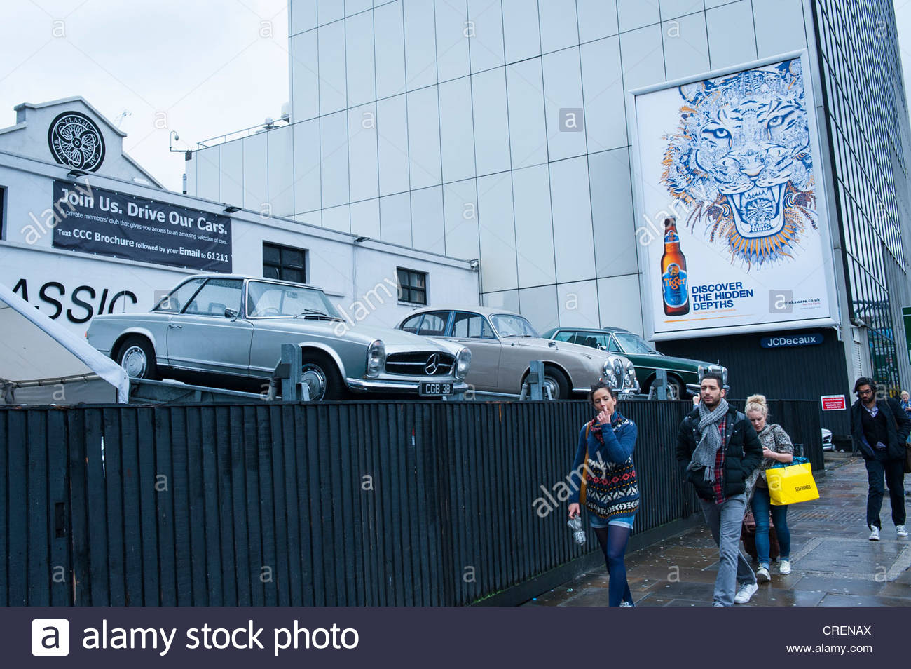London , Old Street , Classic Car Club allows members access to a Stock Photo, Royalty Free