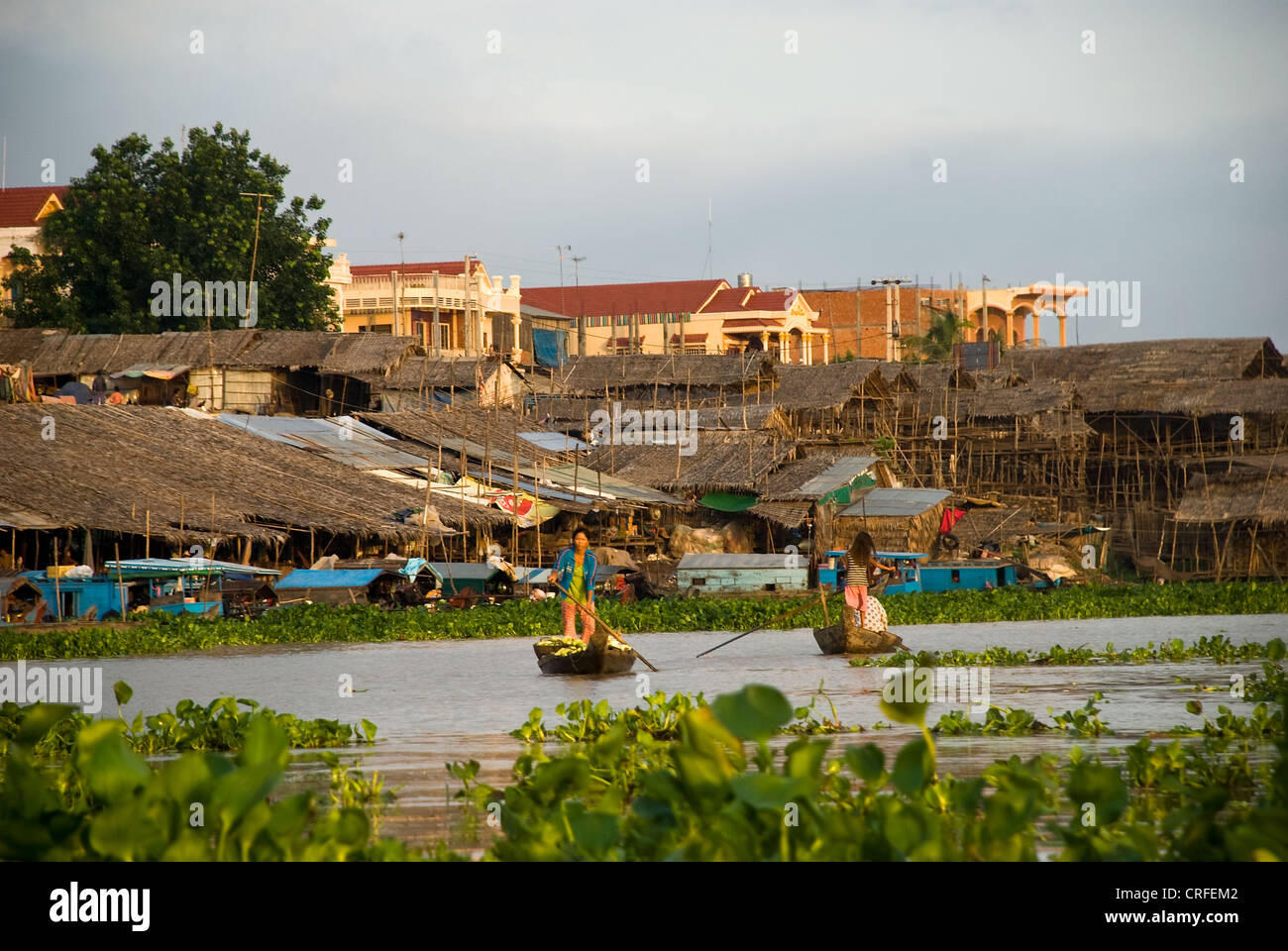 Cambodia Kompong Chhnang Tonle Sap River Scene Stock Photo Alamy