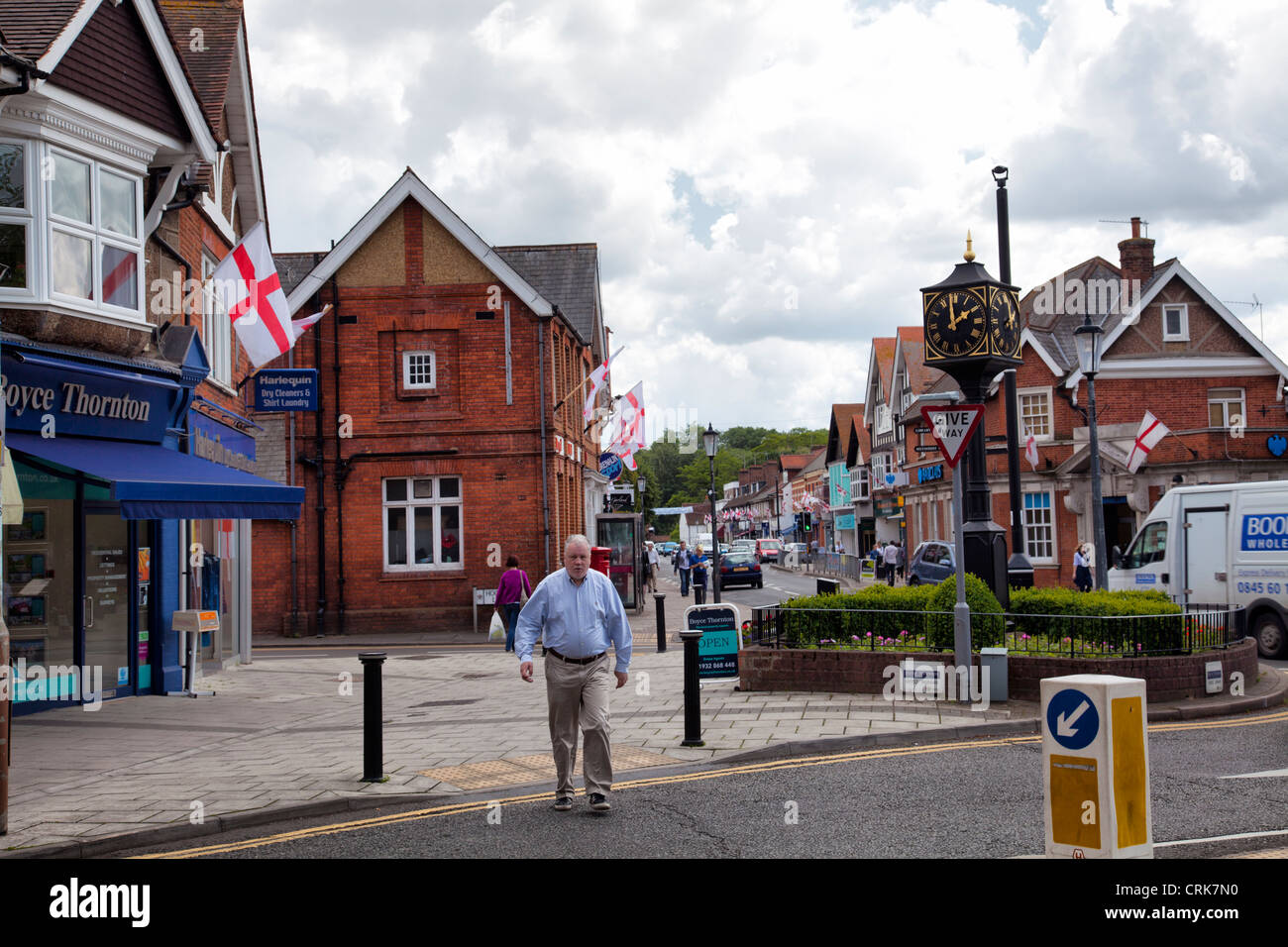 Cobham High Street Surrey UK Stock Photo, Royalty Free Image