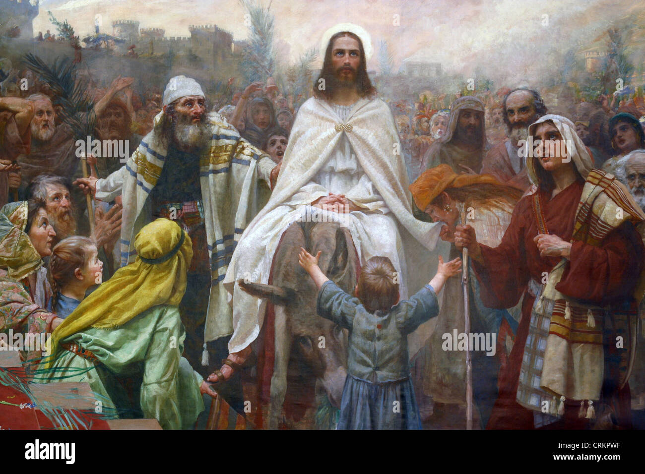Palm Sunday Jesus Triumphal Entry Into Jerusalem Stock Photo