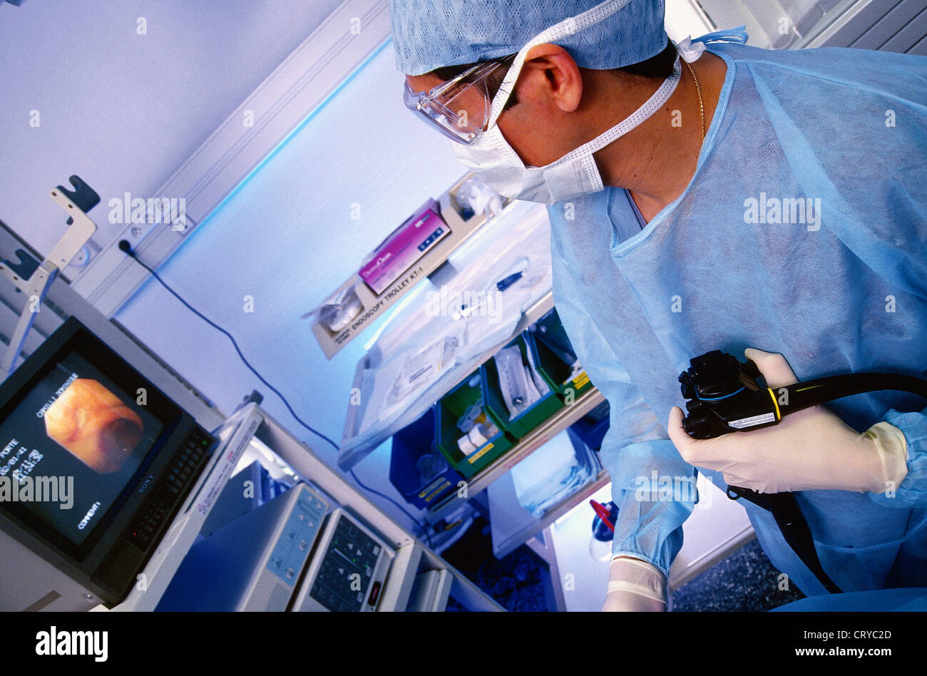 STOMACH, ENDOSCOPY EXAMINATION Stock Photo, Royalty Free Image