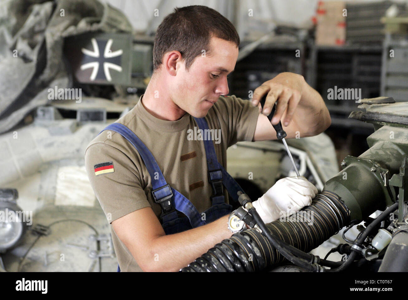 German ISAF Repair Unit Camp Warehouse Stock Photo Alamy