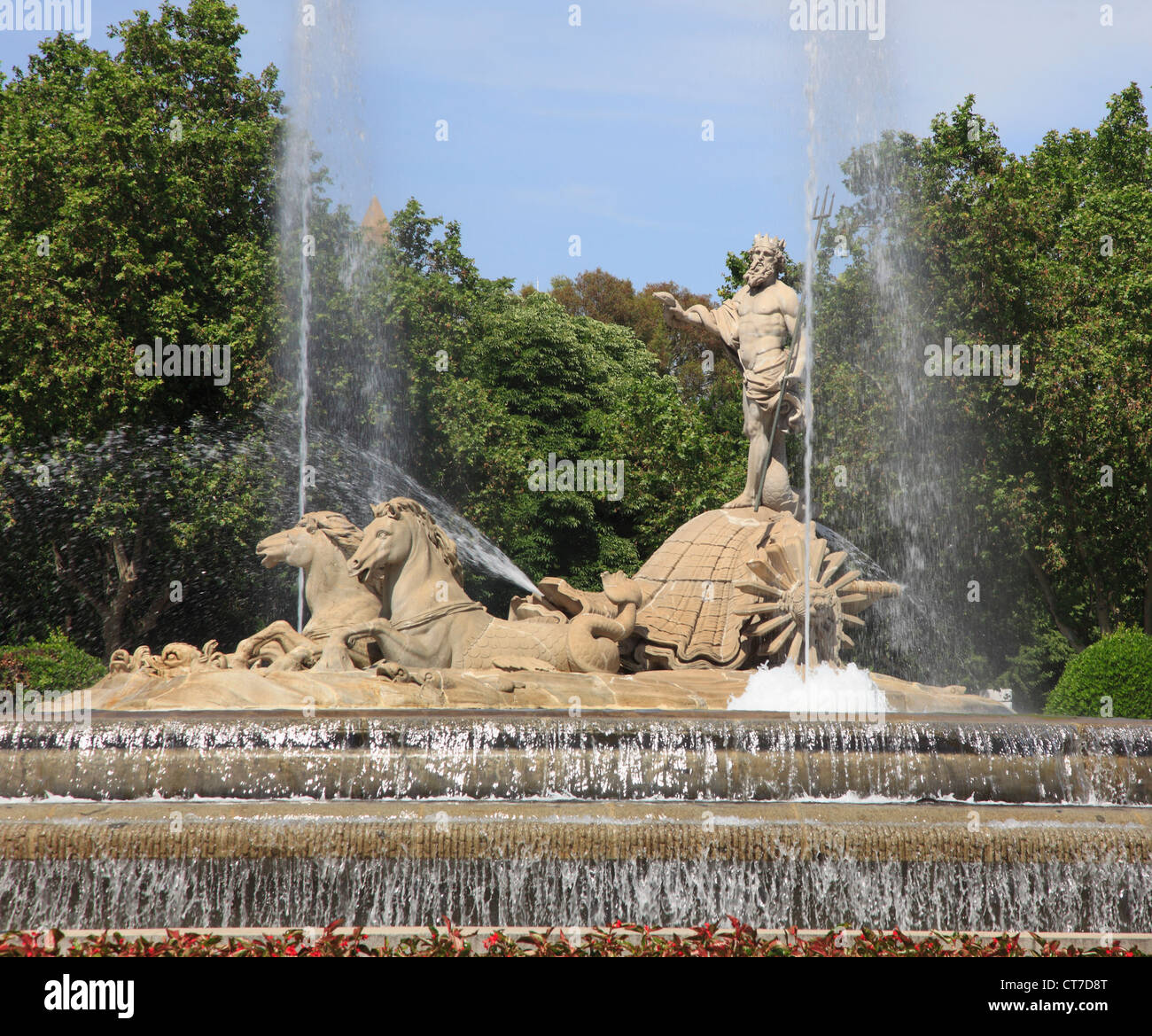 Spain, Madrid, Neptune Fountain Stock Photo, Royalty Free Image
