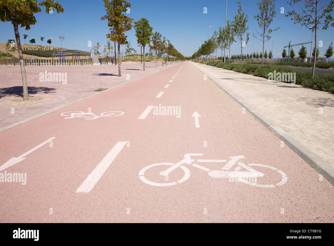 Bikers Lane Sign On The Asphalt Ground Stock Photo Alamy