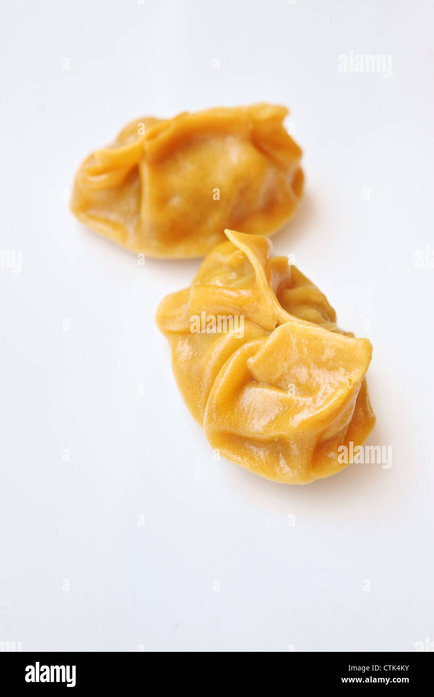 Steamed Gyoza (Jiaozi) A Chinese dumpling Stock Photo, Royalty Free
