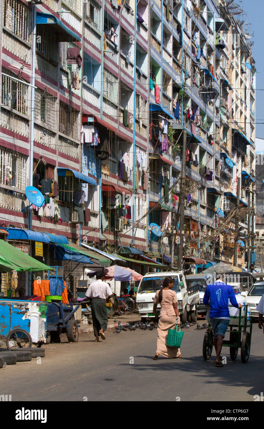 Apartments in (Rangoon) Yangon, (Burma) Myanmar Stock Photo, Royalty