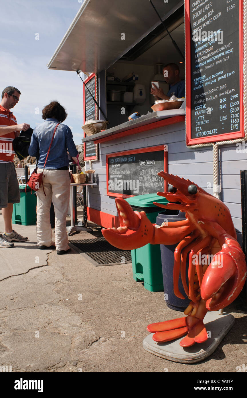 The Lobster Shack, food takeaway, at North Berwick Harbour, East Stock