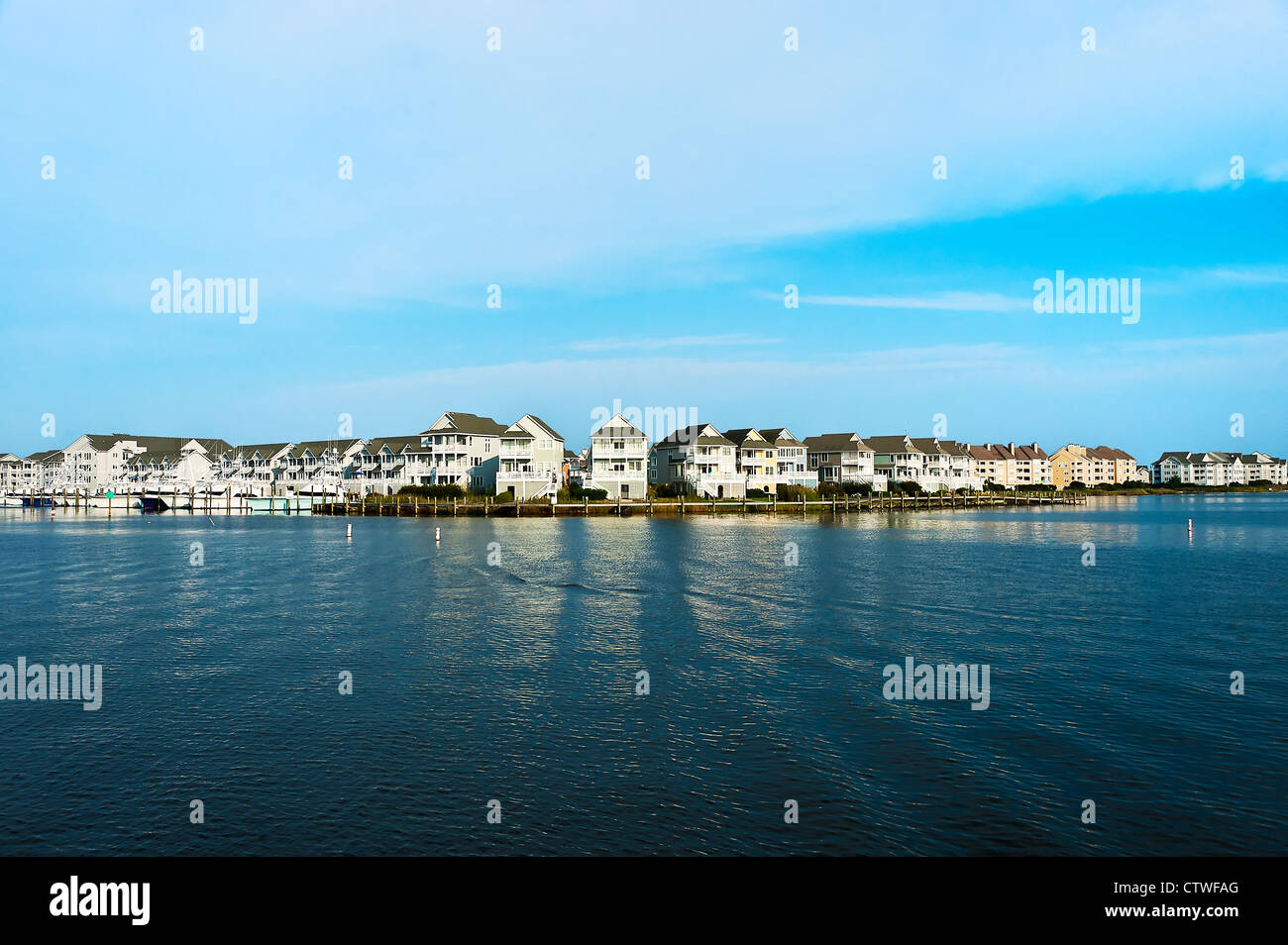 Waterfront houses, Sailfish Point, Roanoke Island, North Carolina Stock