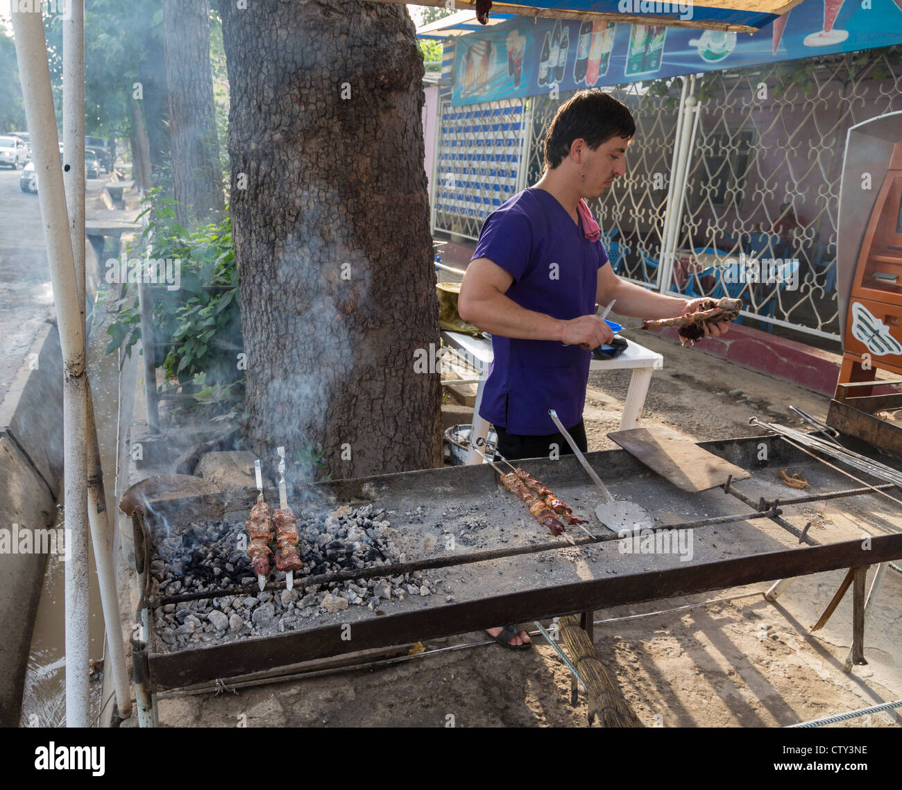 Shashllik Near Sheikh Mansur Market Dushanbe Tajikistan Stock Photo