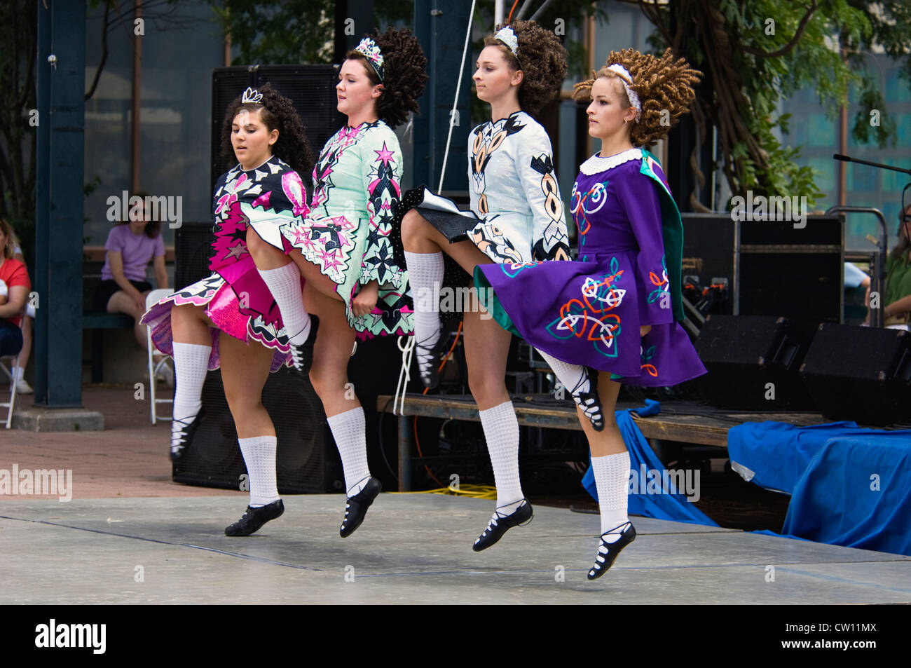 Young Irish Dancers Performing at the Irish Fest in Louisville Stock