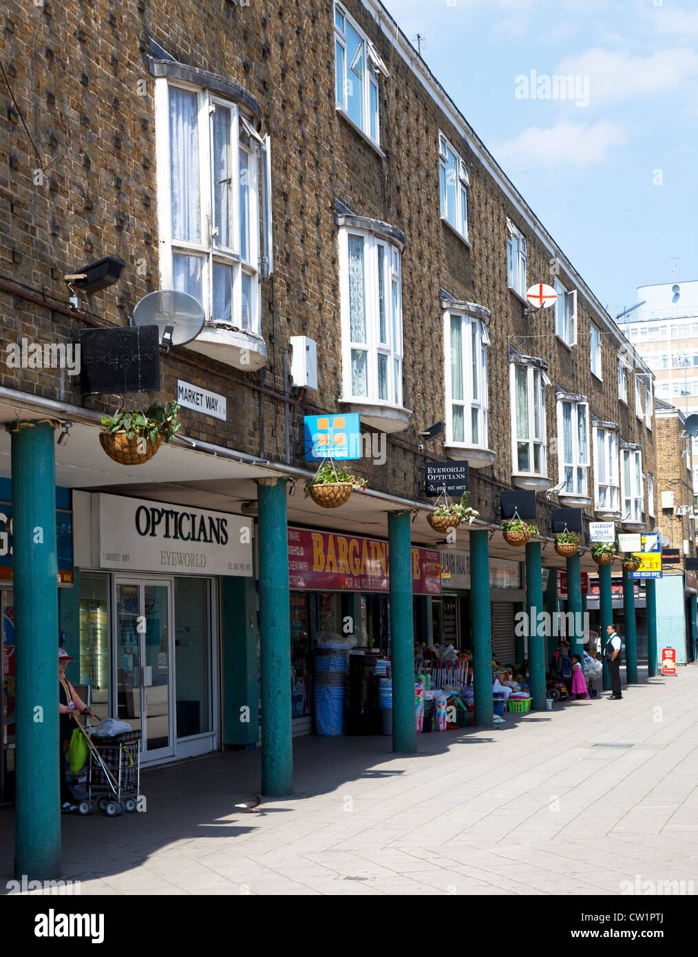 Chrisp Street Market, Poplar, Tower Hamlets, London, England, UK Stock