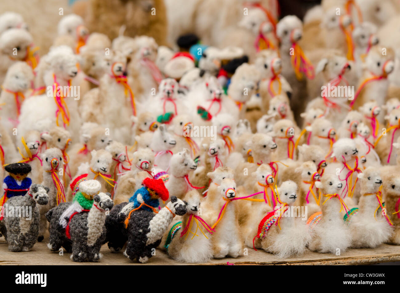 Ecuador, Quito area, Otavalo Handicraft Market. Stuffed souvenir toy