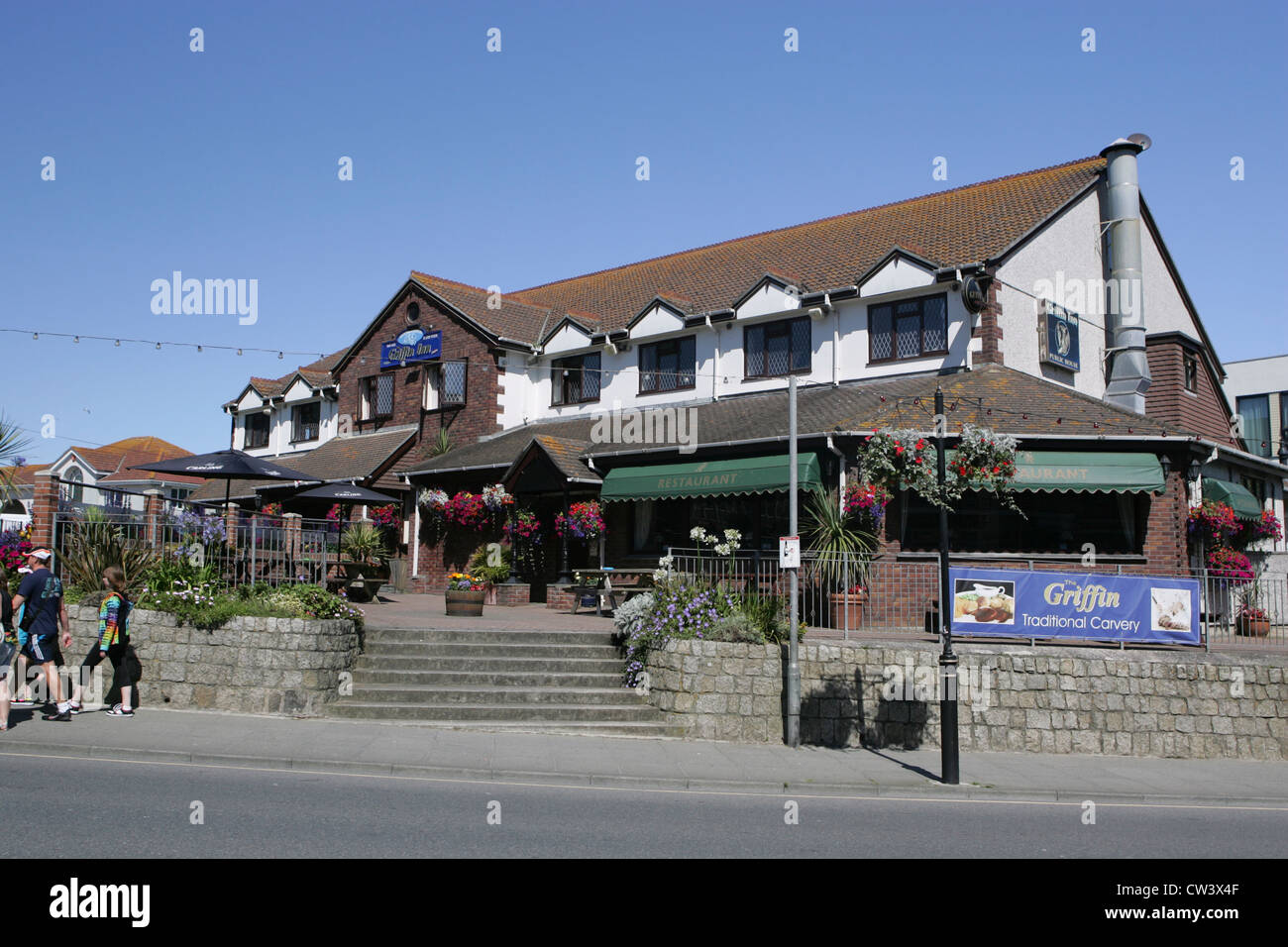 the griffin pub/carvery, newquay cornwall Stock Photo, Royalty Free