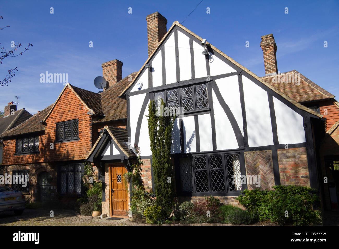 Mock Tudor House In The Suburb Of Totteridge, London, England Stock