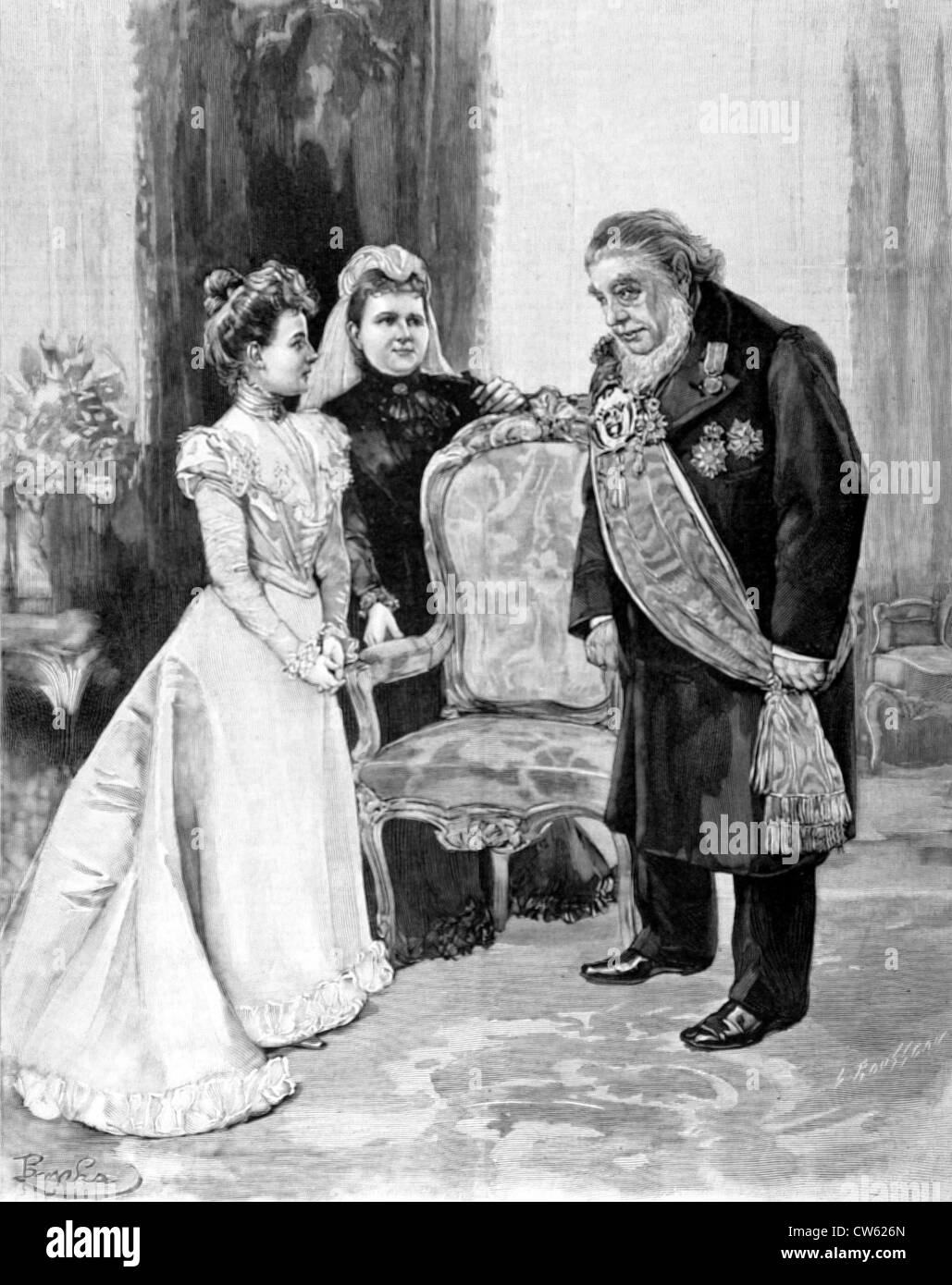 Boer War. Visit of President Krüger, by Queen Wilhelmina Stock