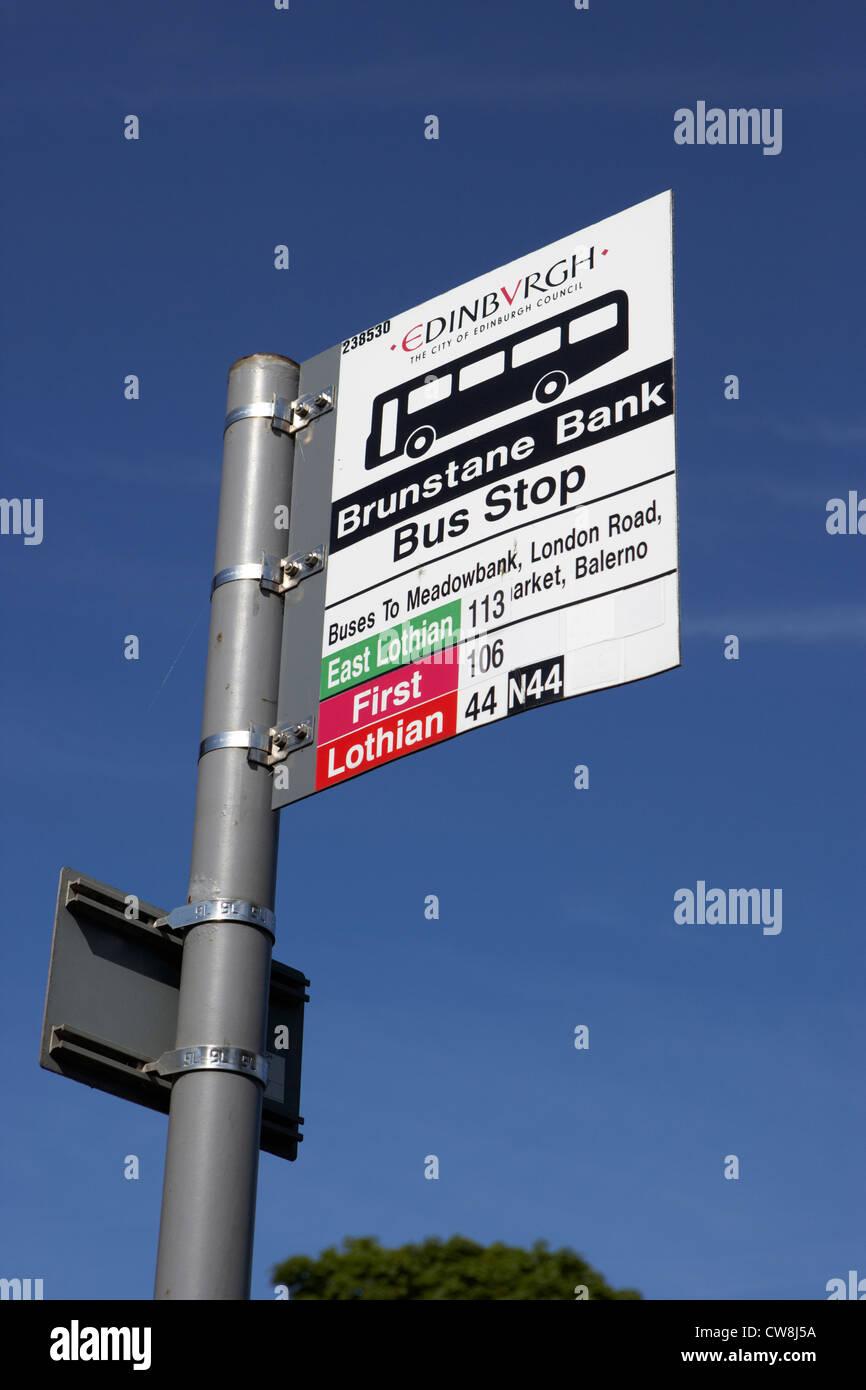 edinburgh bus stop scotland uk united kingdom Stock Photo, Royalty Free