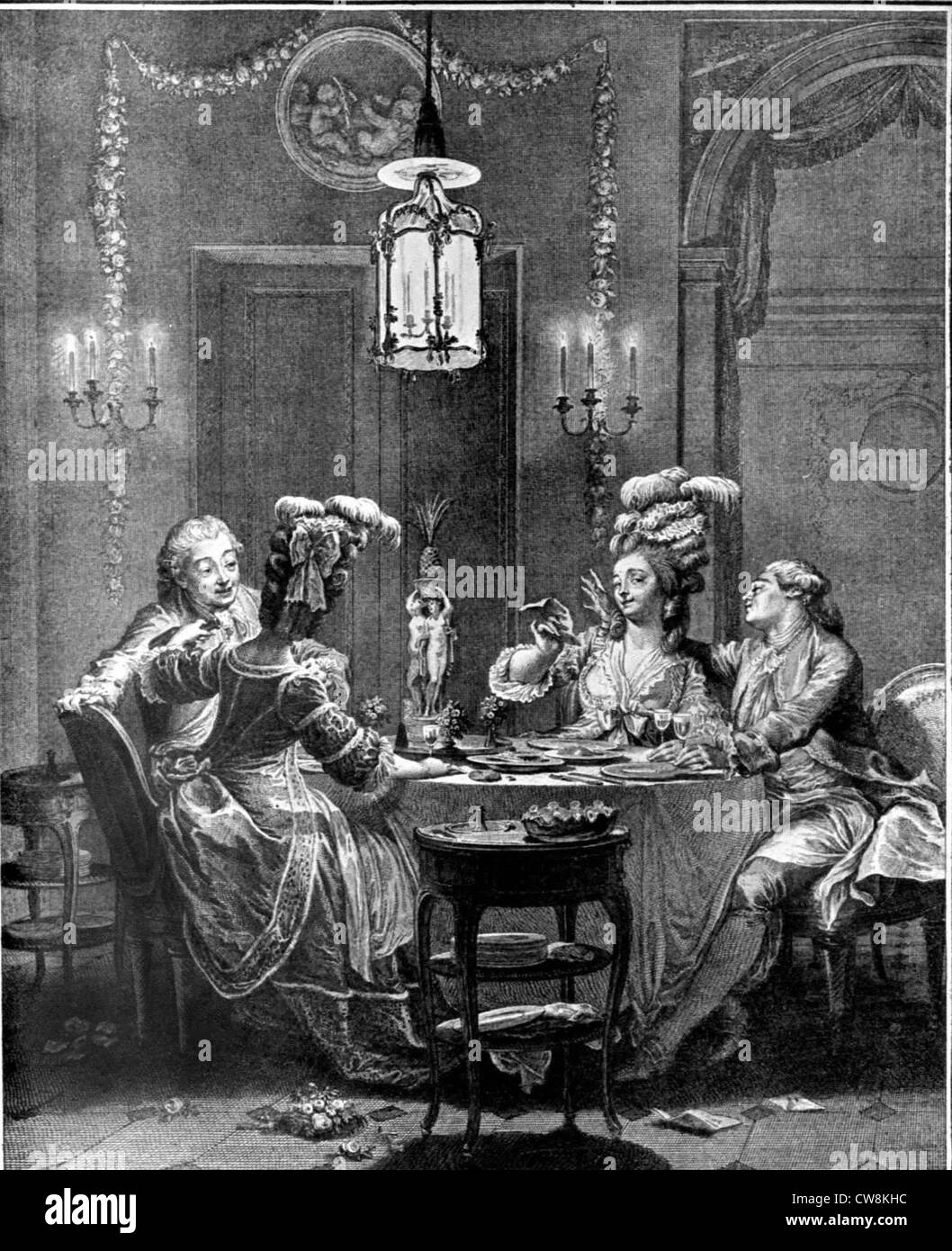 Engraving by Jean Moreau, called Moreau the Younger, Typical scene