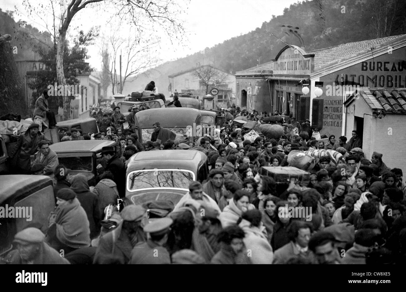 Le Perthus, Spanish refugees Stock Photo, Royalty Free Image 49983533
