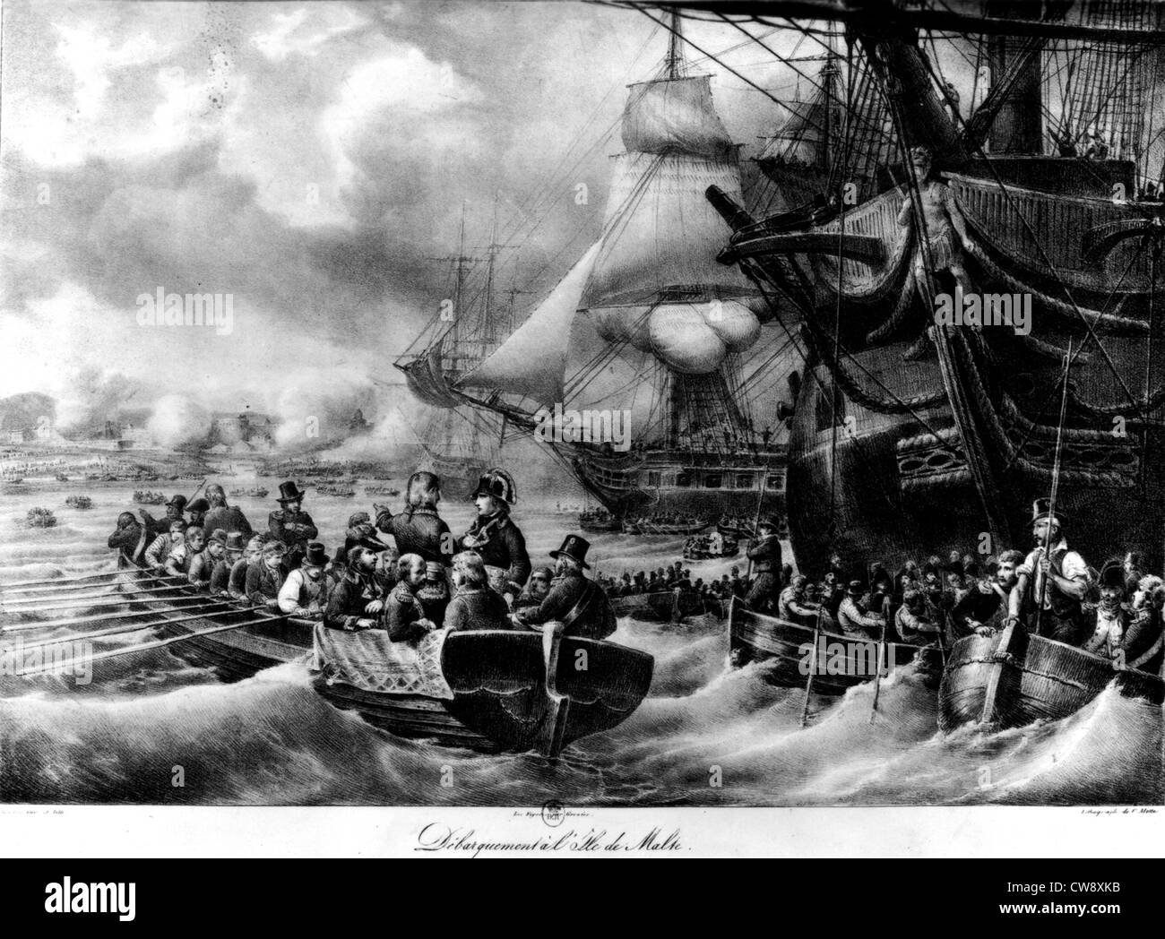 Capture of Malta by Napoleon in 1798 Stock Photo, Royalty Free Image