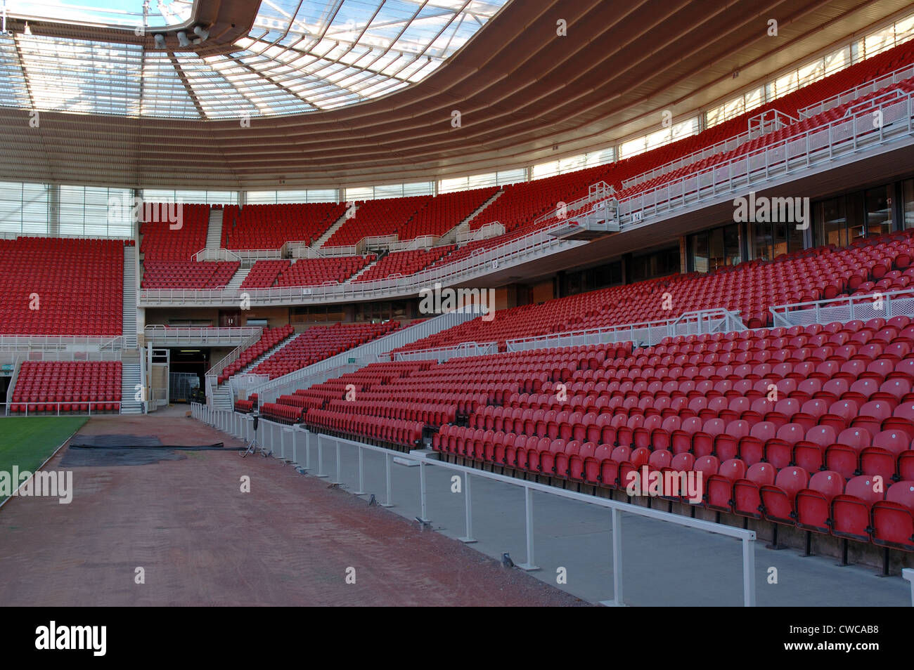 Grandstand seats at Middlesbrough Football Club Riverside Stadium Stock