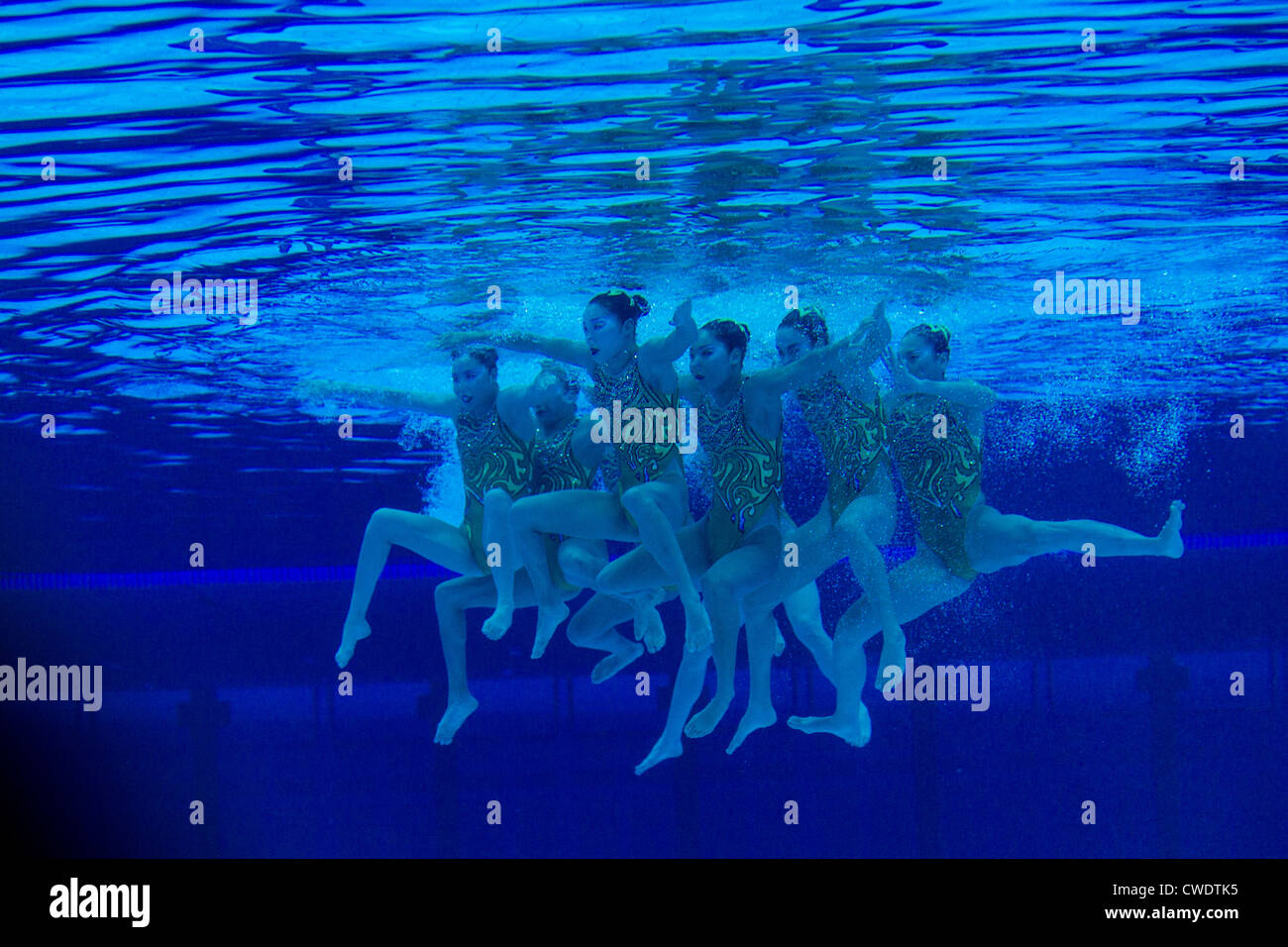 stock photo underwater view of japanese synchronized swimming team at the olympic summer games london 2012 - Olympic Swimming Underwater stock photo underwater view of japanese synchronized swimming team at the olympic summer games london 2012 - Olympic Swimming Underwater