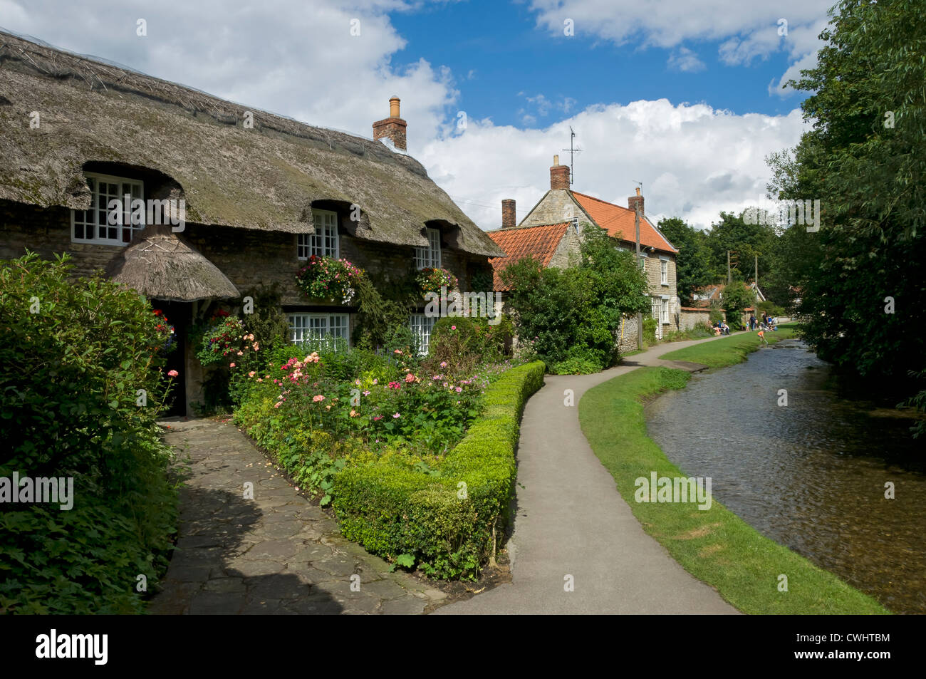 Thatched cottage Thornton le Dale North Yorkshire England UK United