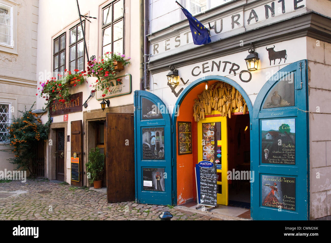 Restaurace El Centro, Mala Strana (UNESCO), Praha, Ceska republika Stock Photo, Royalty Free