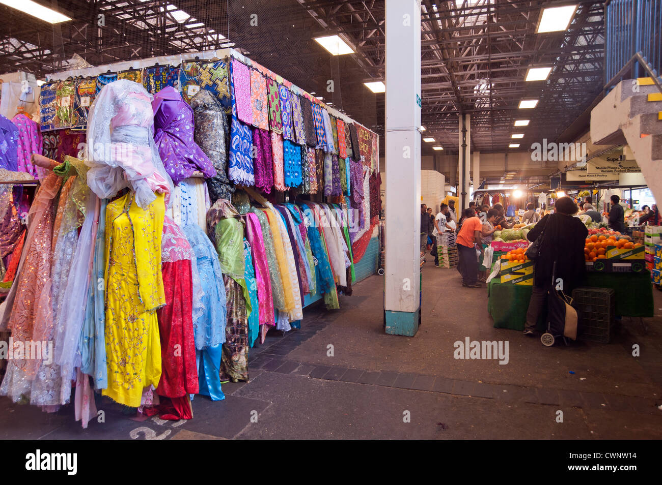 Queens Market, Upton Park in London Stock Photo, Royalty Free Image