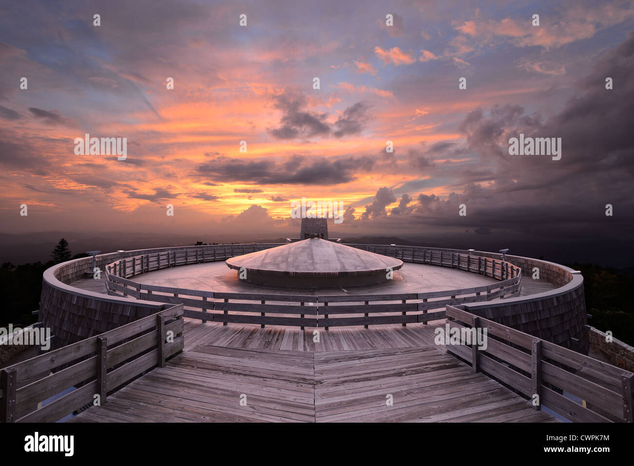 Observatory atop the summit of Brasstown Bald Mountain in Stock