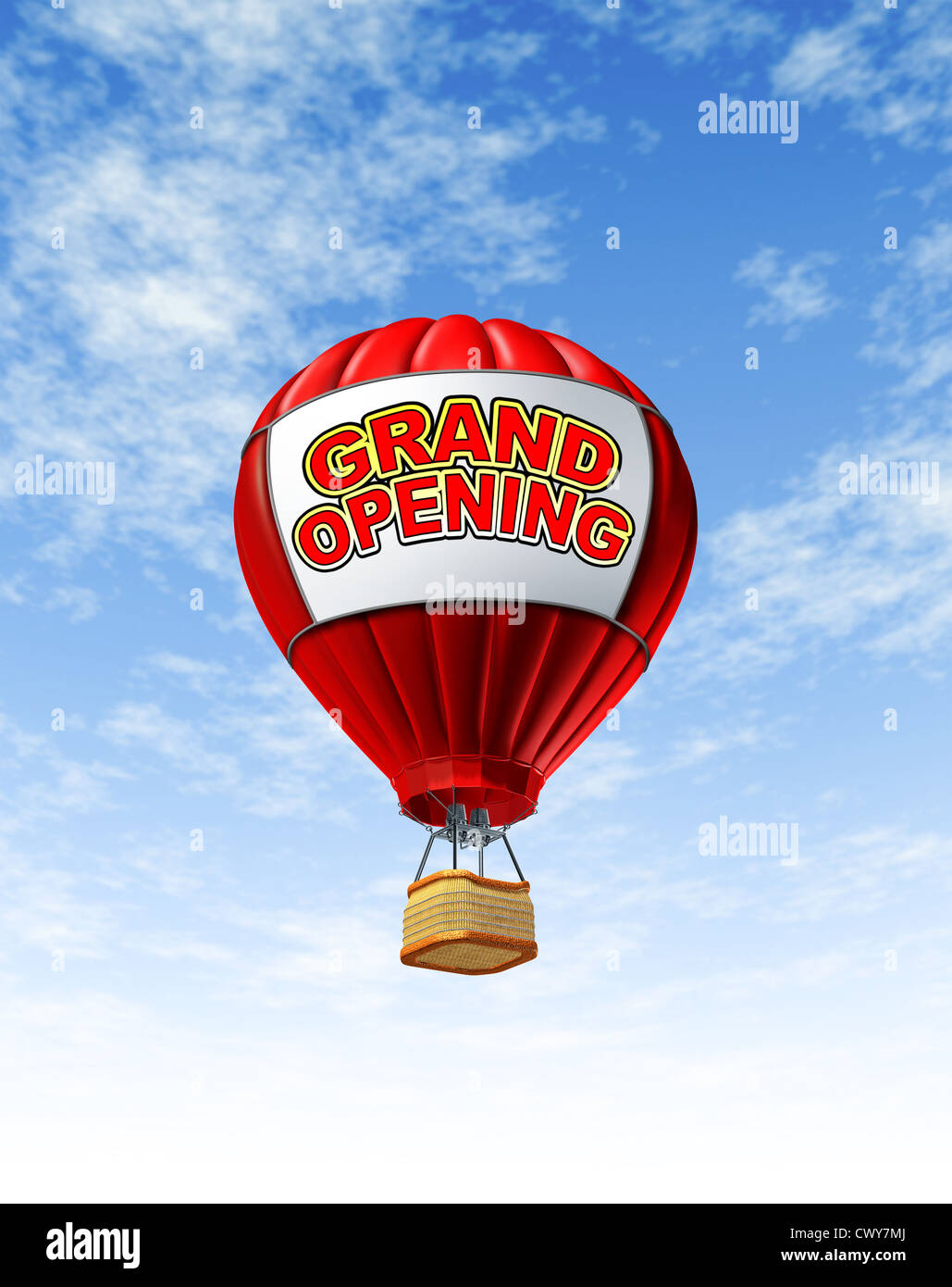 Hot Air Balloon grand opening announcement and advertisement with a