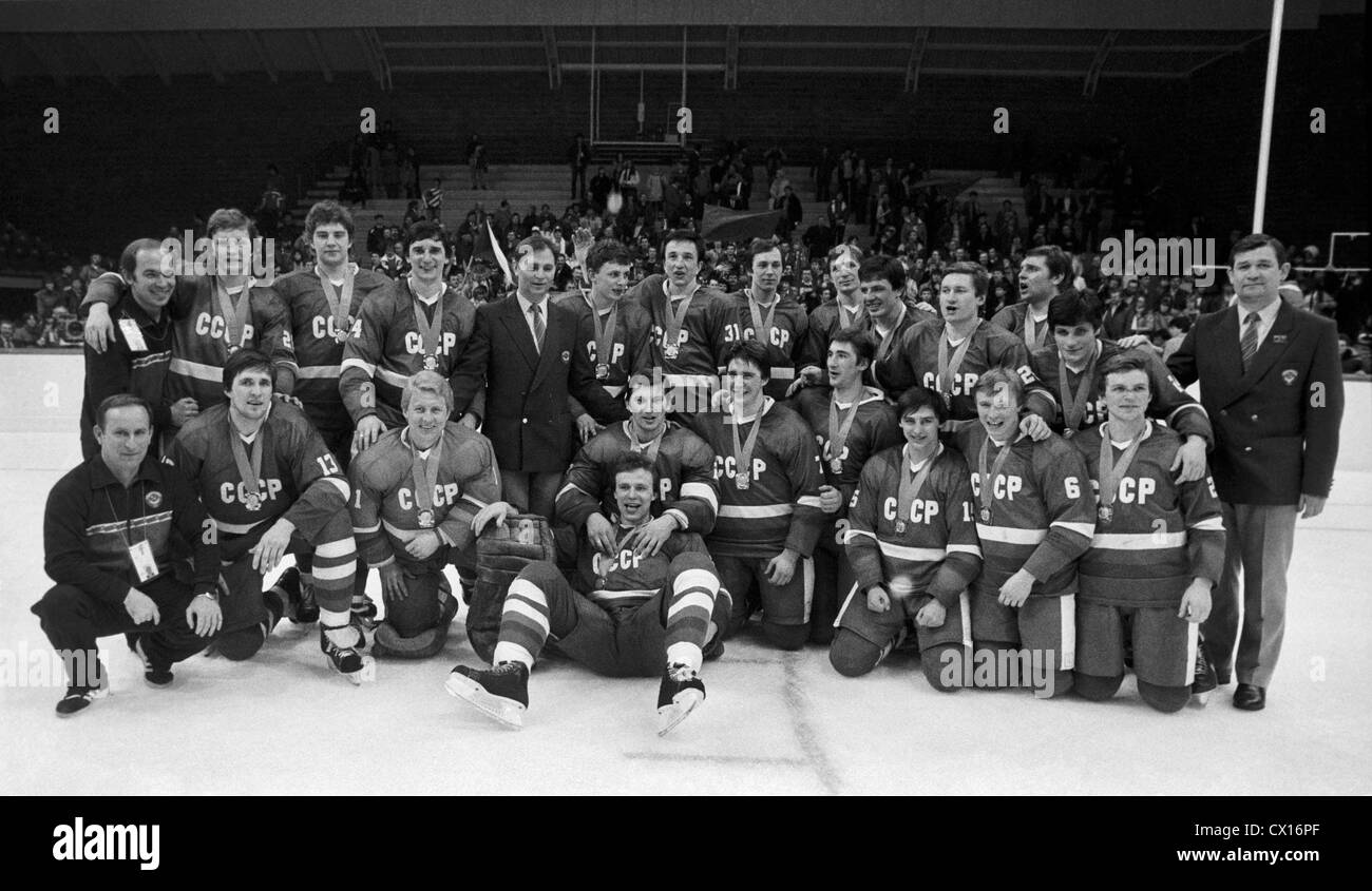 Sarajevo. Yugoslavia. 14th Winter Olympics. The Soviet icehockey Stock