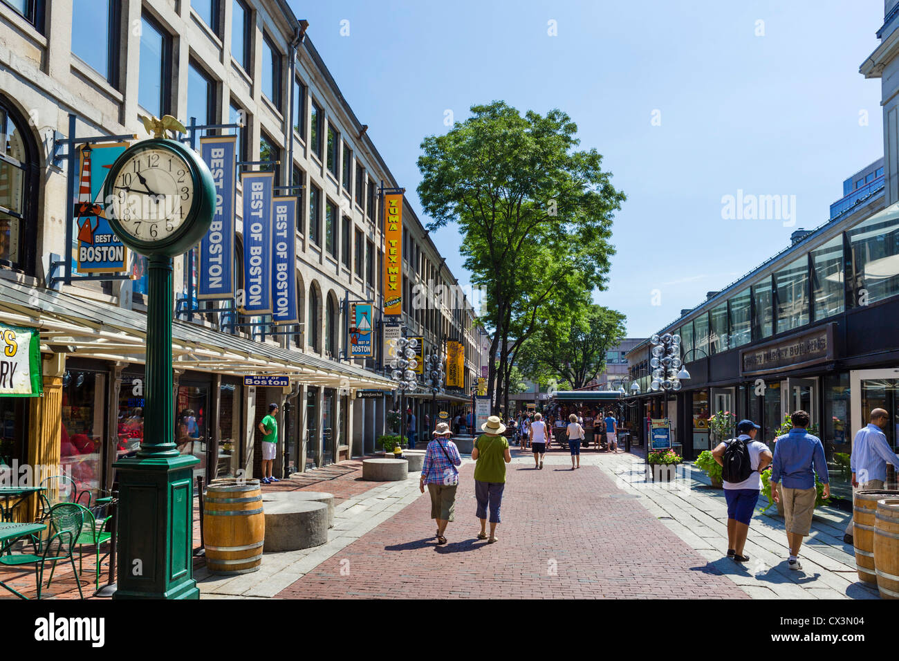 Quincy market in historic downtown Boston, Massachusetts, USA Stock