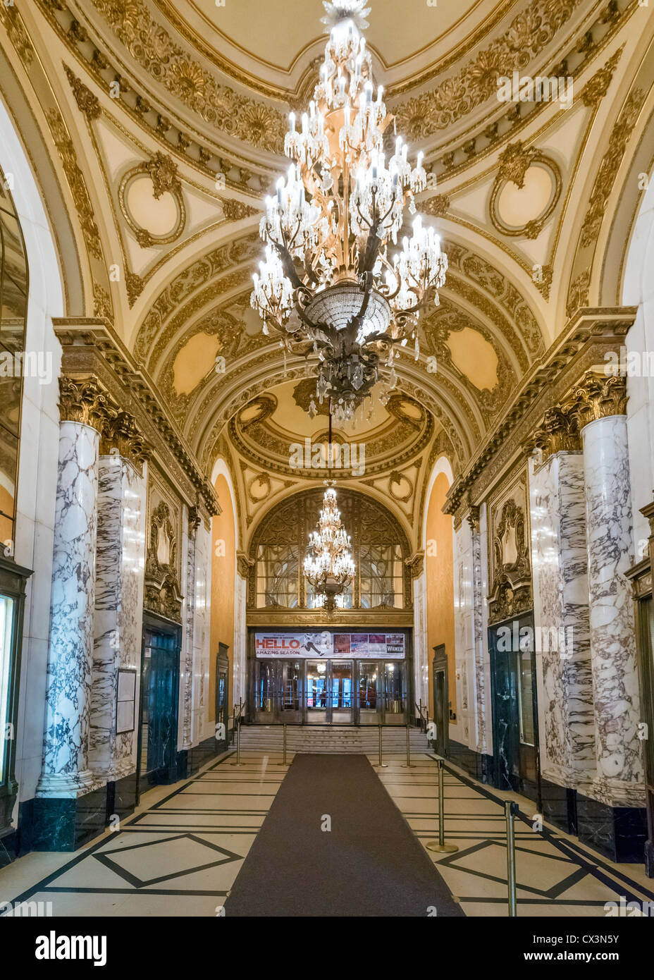 The lobby of the Boston Opera House, Washington Avenue, Boston Stock