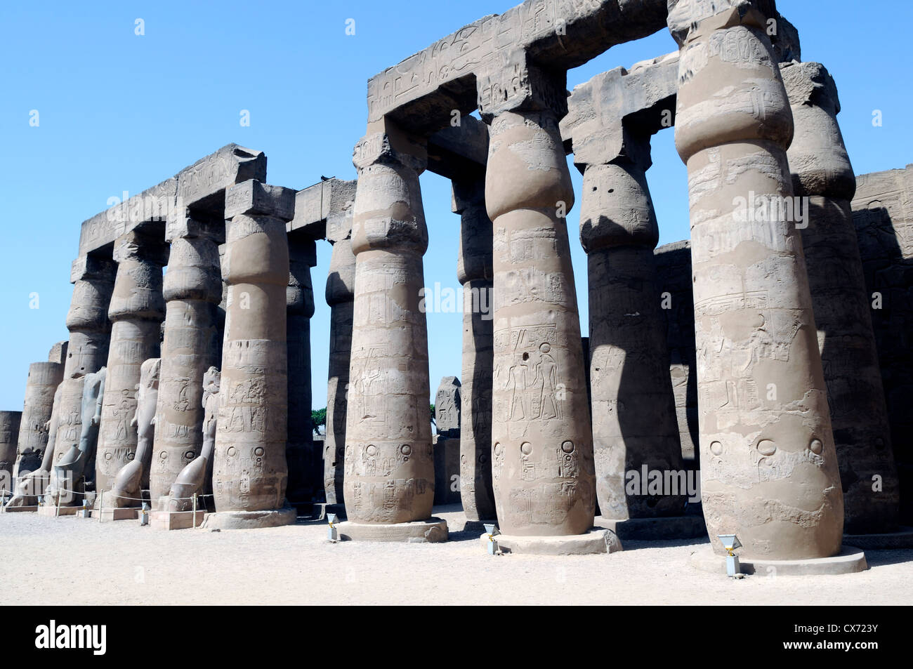 Rows of Ancient Egyptian Pillars Stock Photo, Royalty Free Image