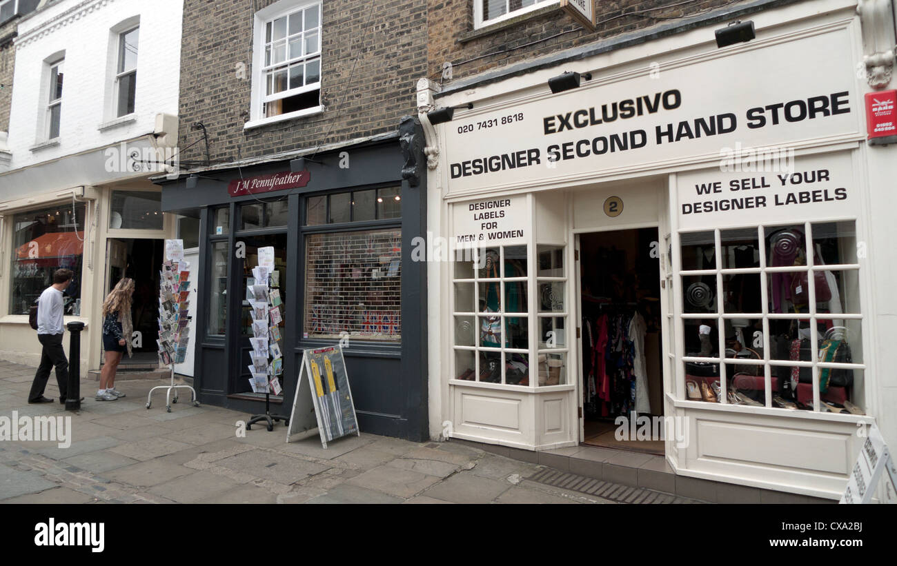 Exclusivo Designer Second Hand Store on Flask Walk Hampstead Village Stock Photo, Royalty Free ...