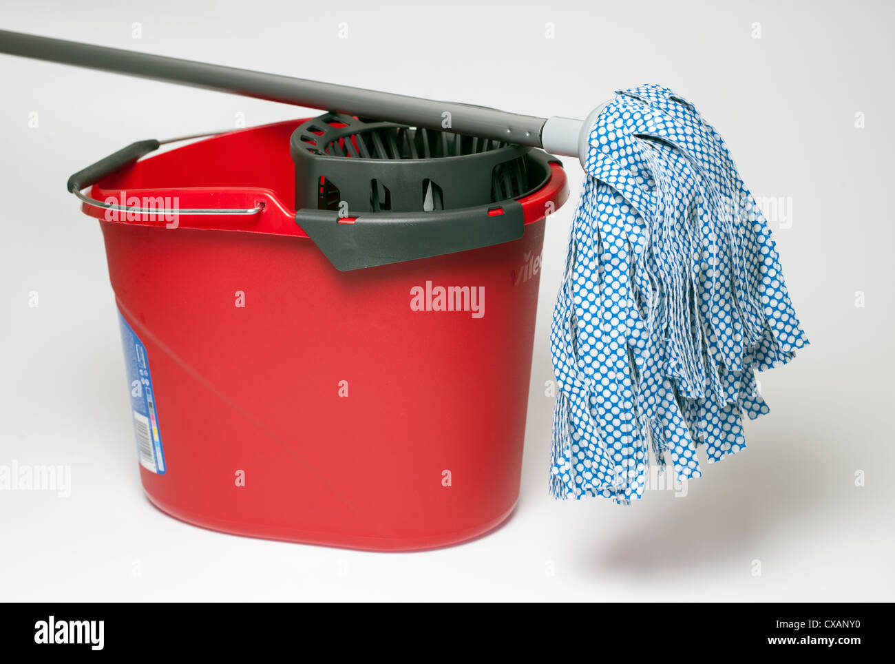 Red mop bucket and mop Stock Photo, Royalty Free Image 50638532 Alamy