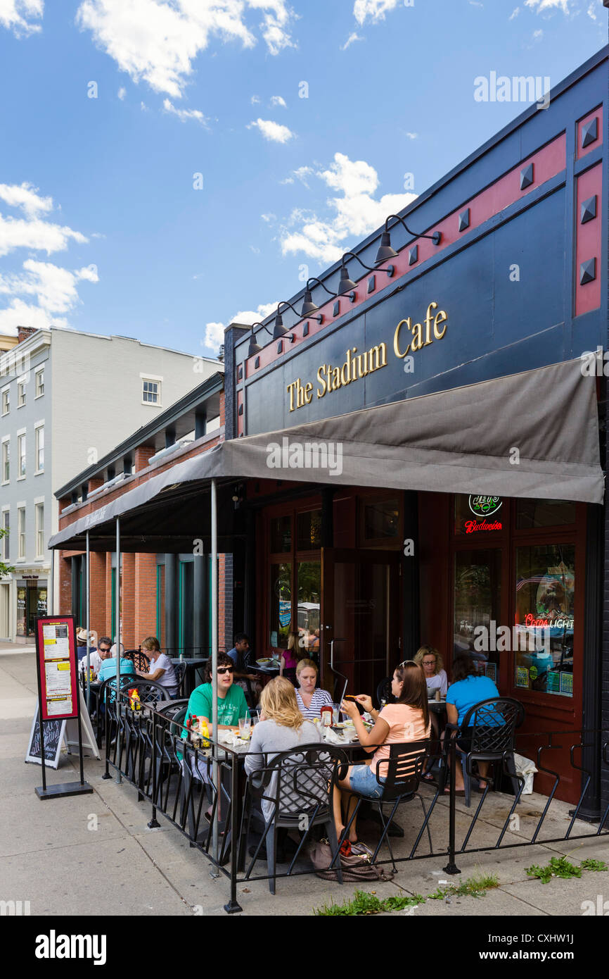 The Stadium Cafe on Broadway in downtown Saratoga Springs, New York