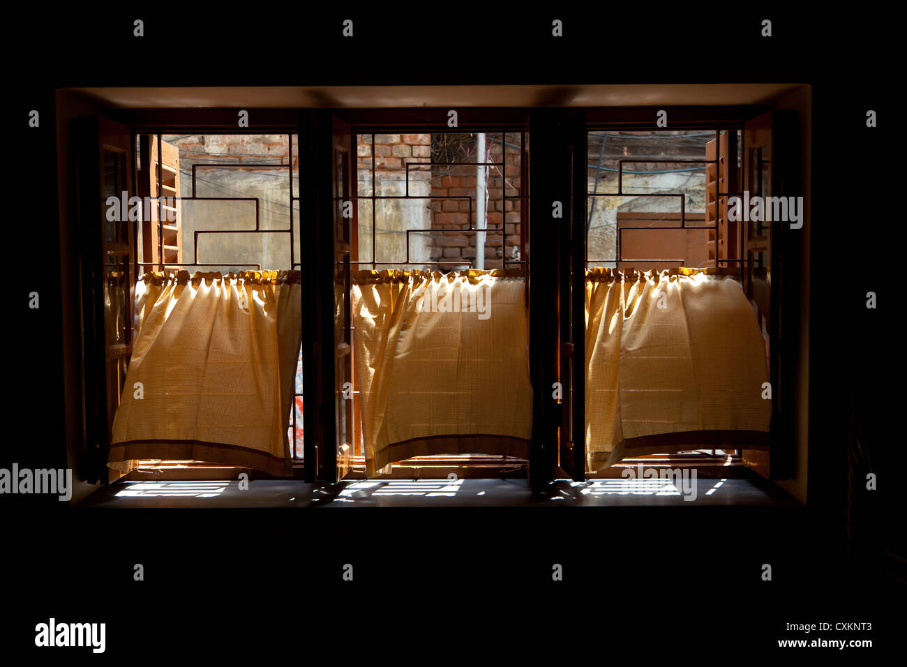 Stock photo windows of the mother house of mother teresa in kolkata in india