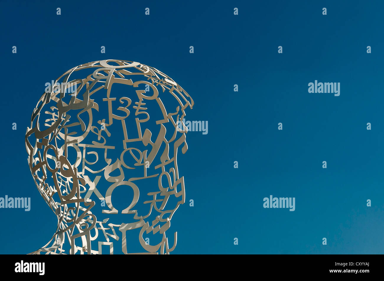 The Body of Knowledge, detail, sculpture by Jaume Plensa, on the Stock