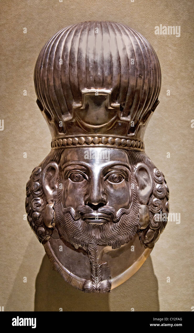 Head of a king Sasanian ca. 4th century AD Iran Sasanian silver Stock
