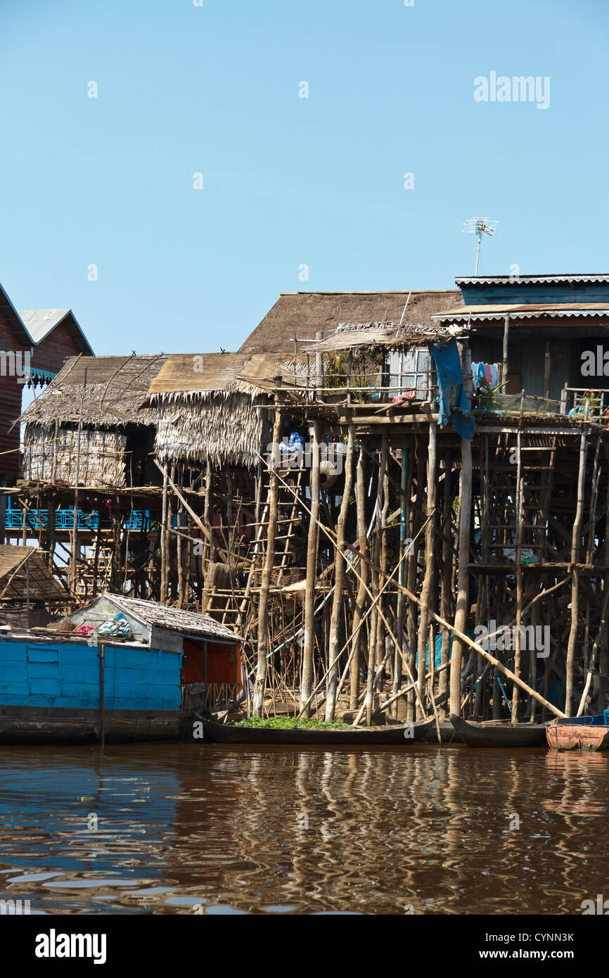Typical stilted wooden House in the Stilt Village Kampong Kleang near