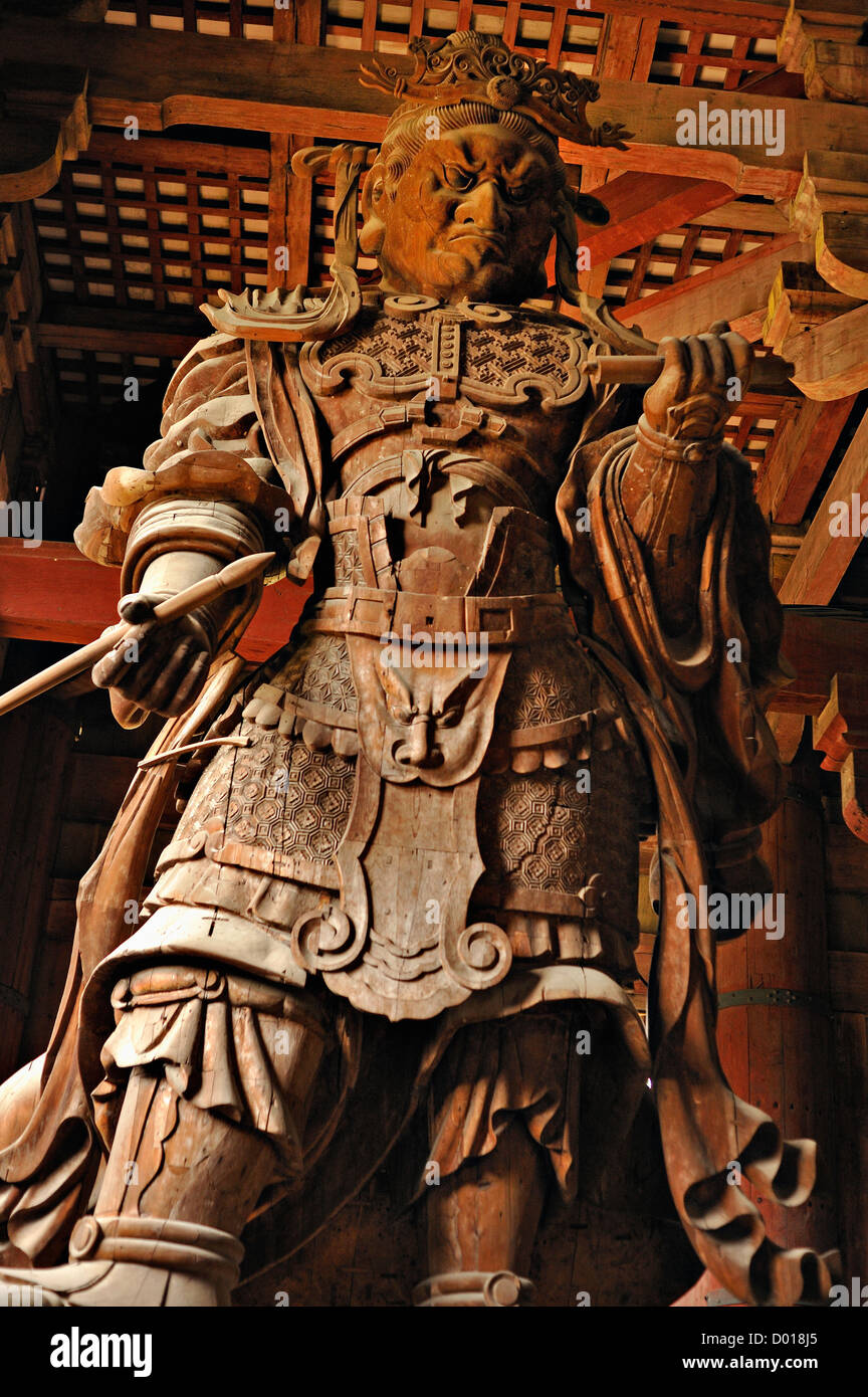 Temple guardian statue at Todaiji temple in Nara, Japan Stock Photo