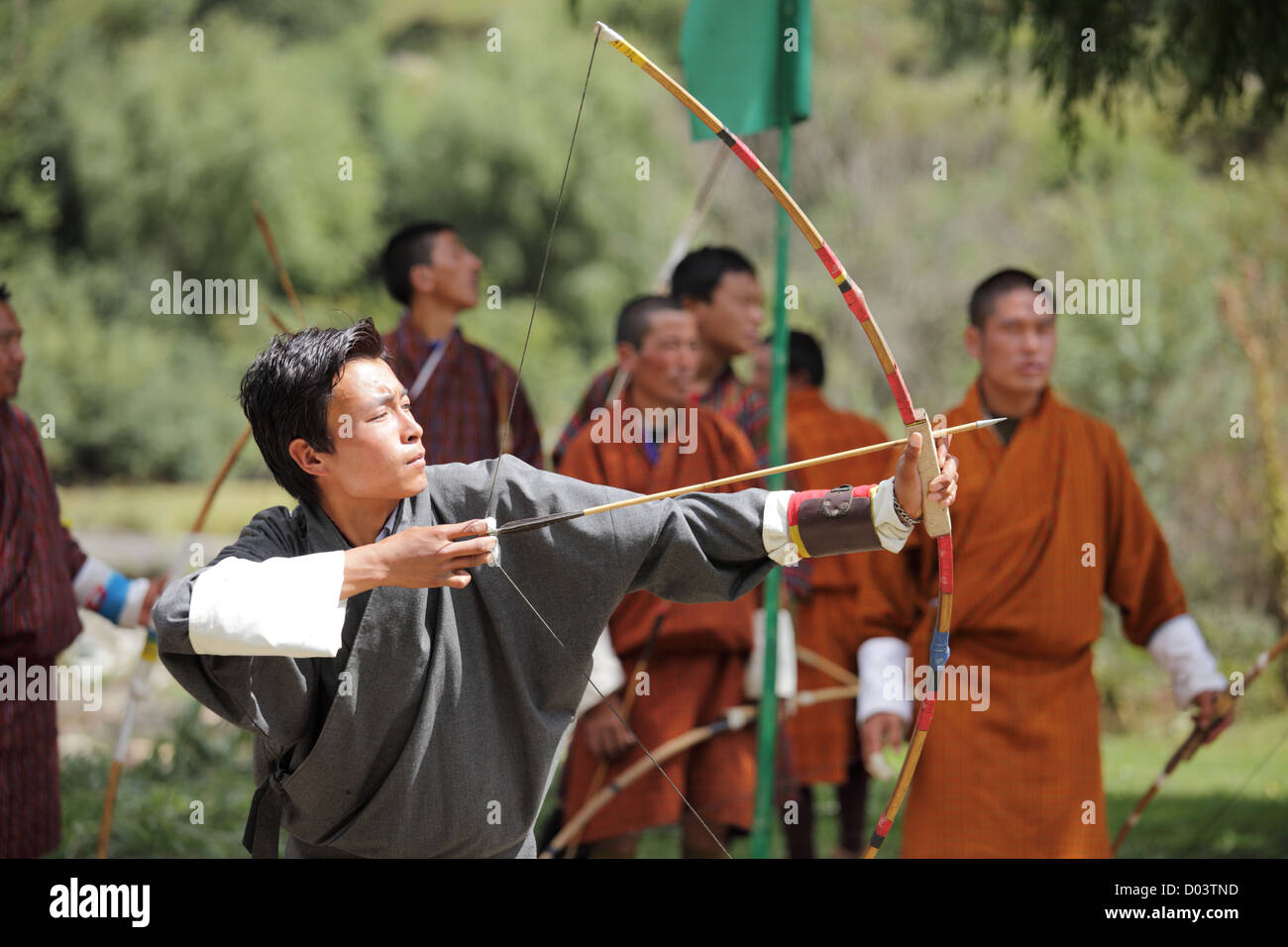 Bhutanese Archers, Bhutan Stock Photo, Royalty Free Image 51716377 Alamy