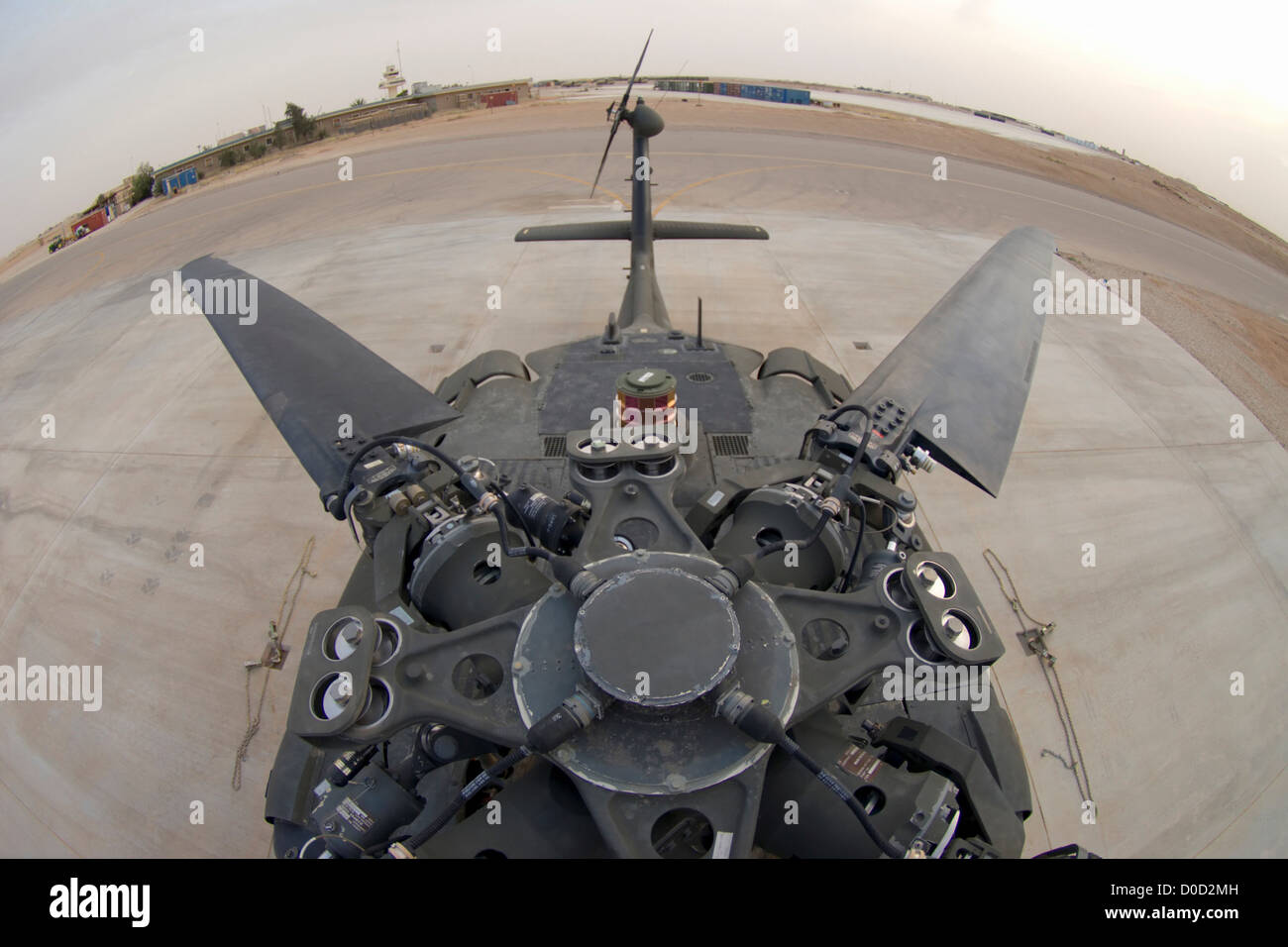 Fisheye View of the Rotor Assembly on a UH60 Blackhawk Helicopter