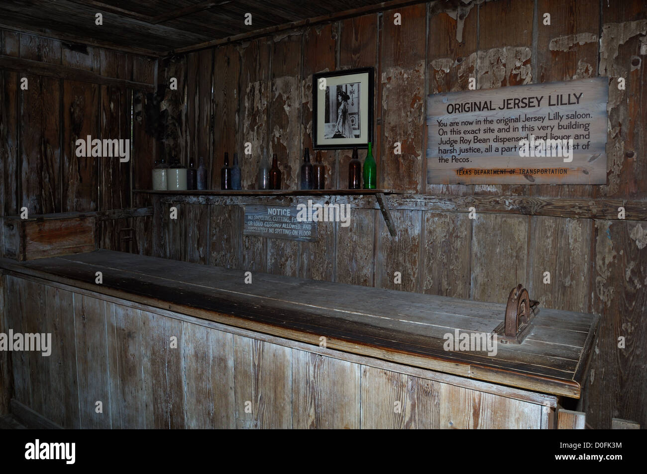 The Jersey Lilly Bar at the Judge Roy Bean Museum near Langtry Texas