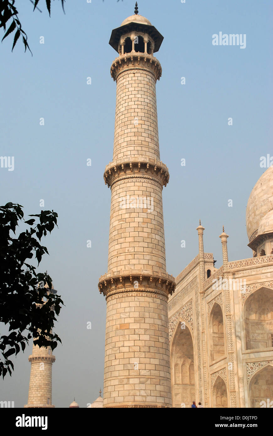 Marble Minaret Of Taj Mahal Agra India Stock Photo Alamy