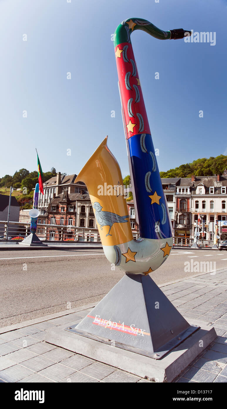 Saxophone Sculpture; Dinant Namur Belgium Stock Photo, Royalty Free