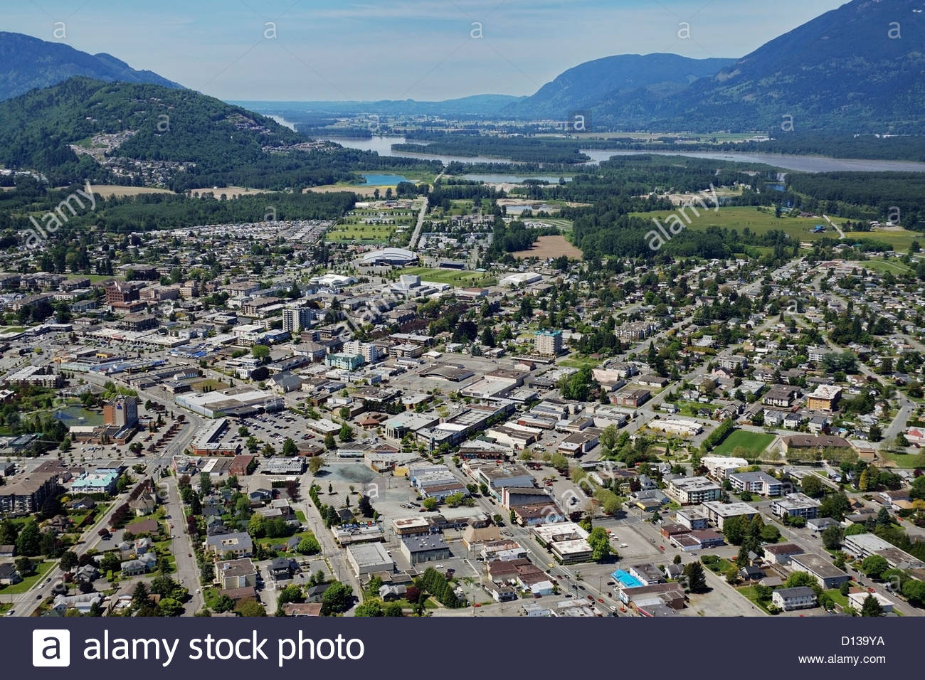 Aerial View Of A Farming Community In The Fraser Valley; Chilliwack