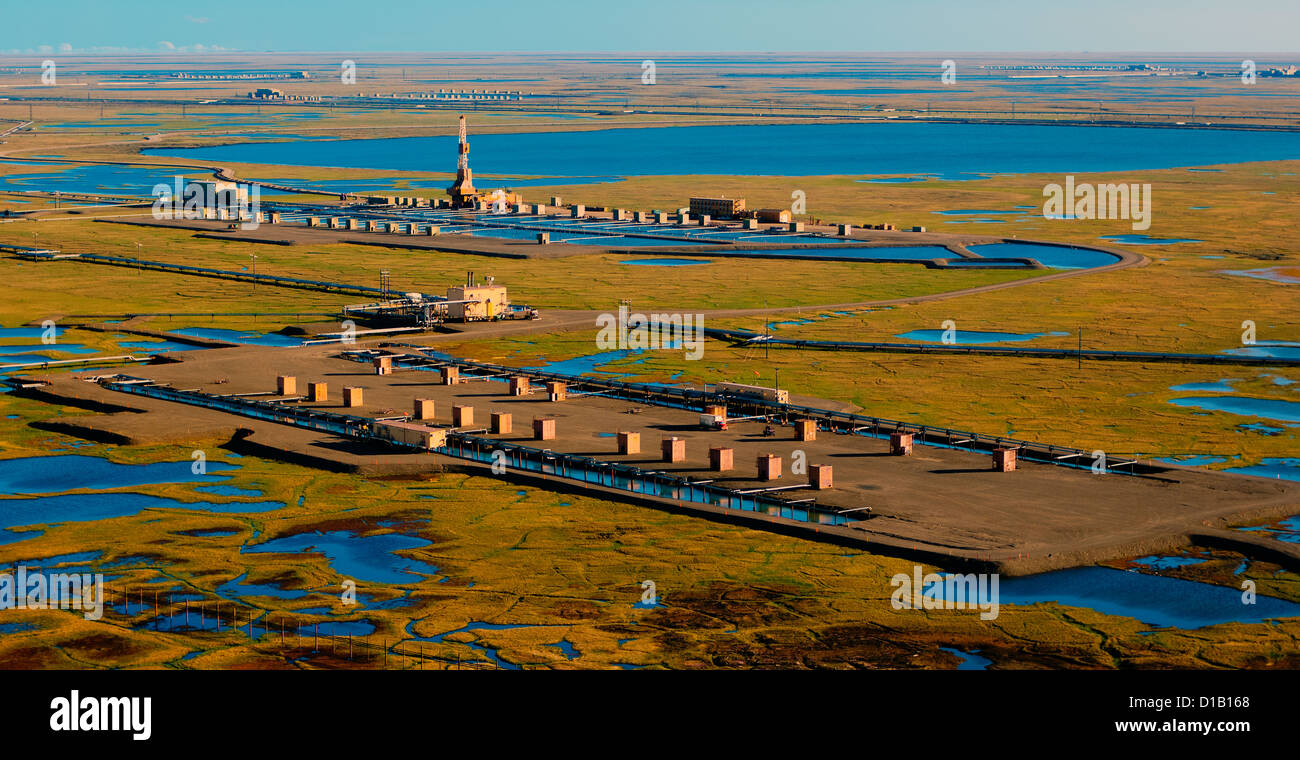 Oil production up in the Arctic on the North Slope of Alaska. The oil Stock Photo, Royalty Free